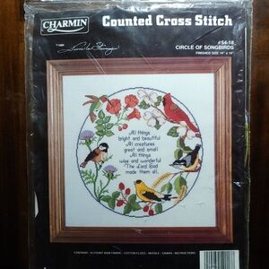 Janlynn Circle of Songbirds Cross Stitch Kit